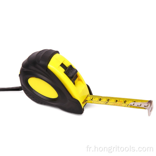 Ruban à mesurer enduit de caoutchouc de boîtier ABS de couleur jaune